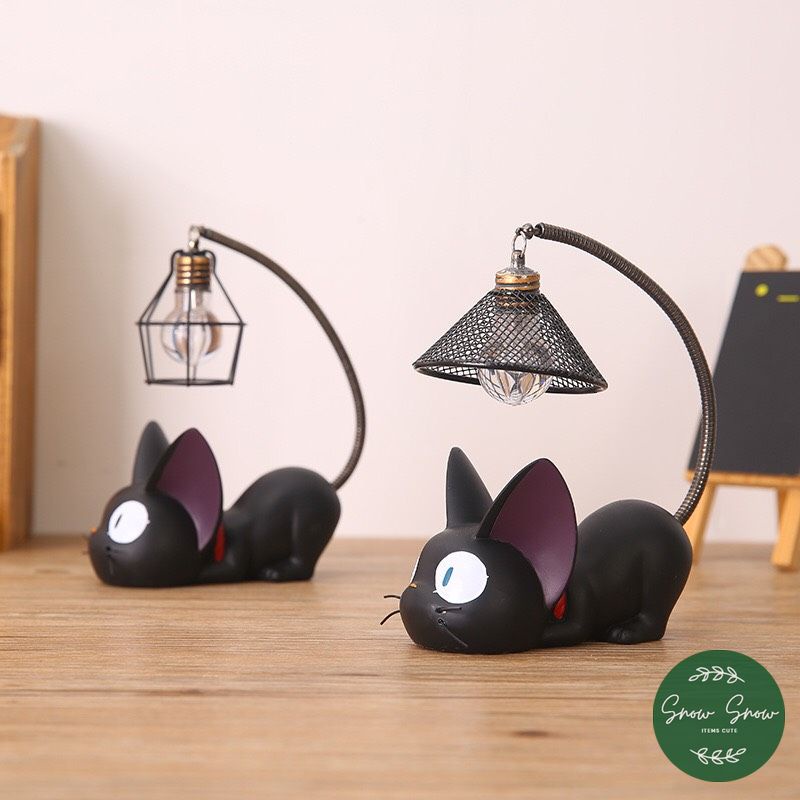 Đèn để bàn trang trí - Đèn led hình Mèo đen Gigi Cat cực chất ánh sáng xanh độc lạ thiết kế nhỏ gọn tiện lợi