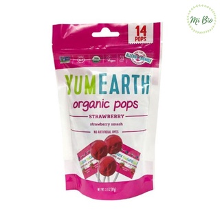 Kẹo mút hữu cơ vị dâu tây 87gr - Yumearth