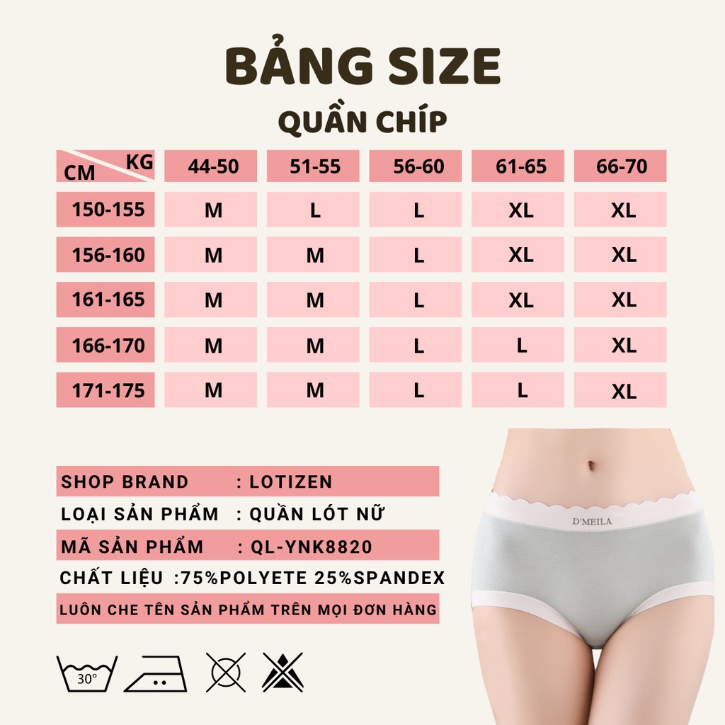 Quần lót nữ thun lạnh thoáng mát không lộ đường may 130