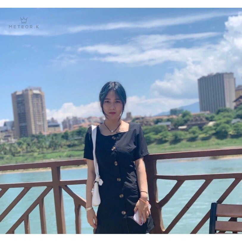 Đầm Tay Ngắn Cổ Vuông Thời Trang Thanh Lịch Hàn Quốc 2020 | BigBuy360 - bigbuy360.vn