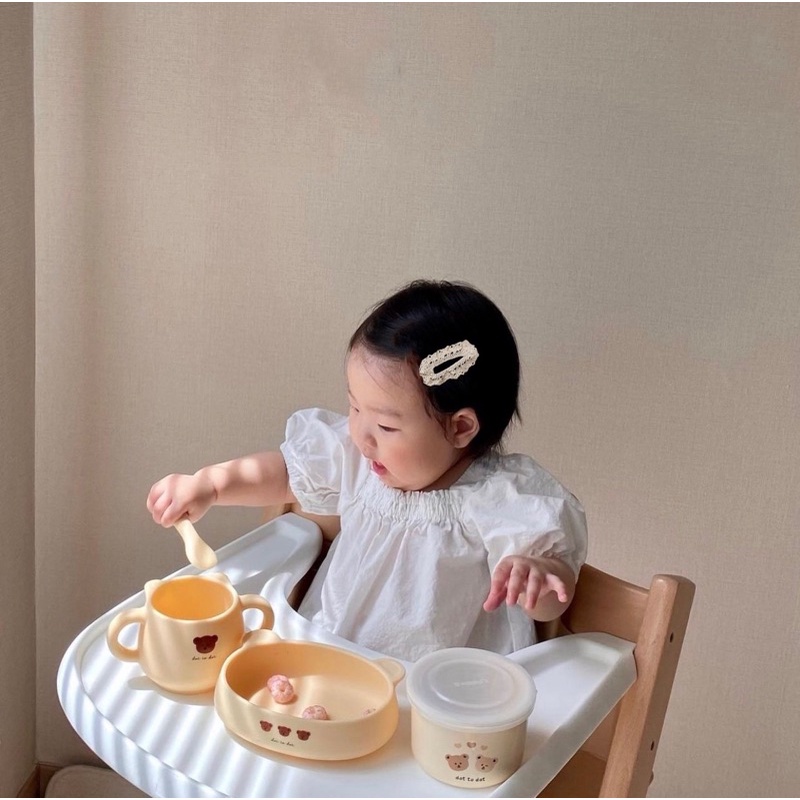 Kẹp tóc ren nhún hàn quốc cho bé yêu