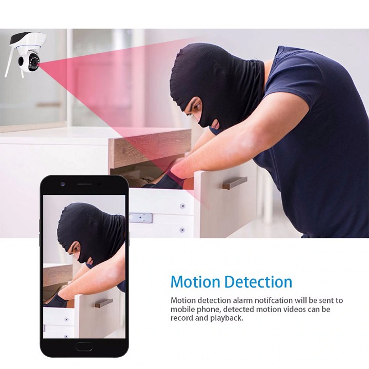 Camera Giám Sát WiFi IP Yoosee 3 ăng ten Full HD Xem Rõ Ngày và Đêm