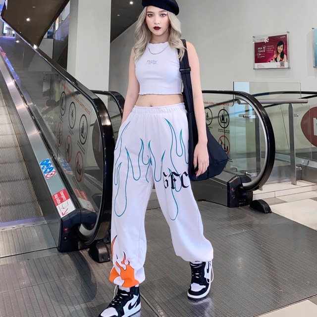 [Mã SKAMA06 giảm 8% tối đa 50K đơn 250K] Quần dài lửa FIRE SWEATPANTS