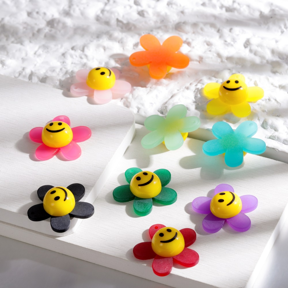 St.kunkka 1 Cái 29mm Mặt Dây Chuyền Acrylic Hình Hoa Hướng Dương Làm Móc Khóa