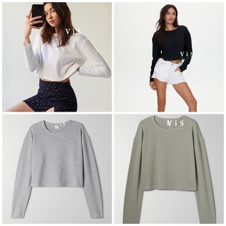ÁO CROPTOP NỮ TAY DÀI CHẤT THUN LEN VNXK