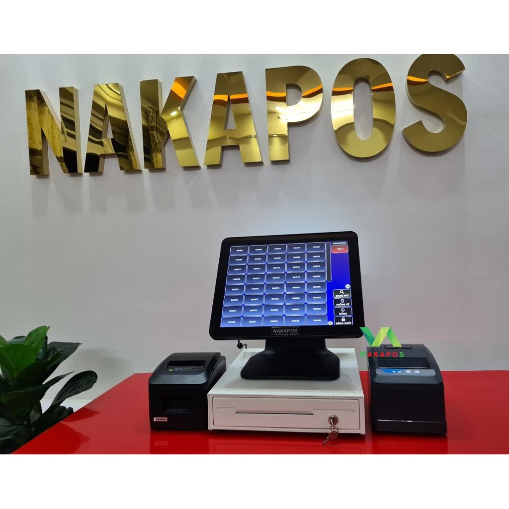 Trọn Bộ Máy Pos 2 Màn Hình ( 15x12 ) NAKA 2727 | BigBuy360 - bigbuy360.vn