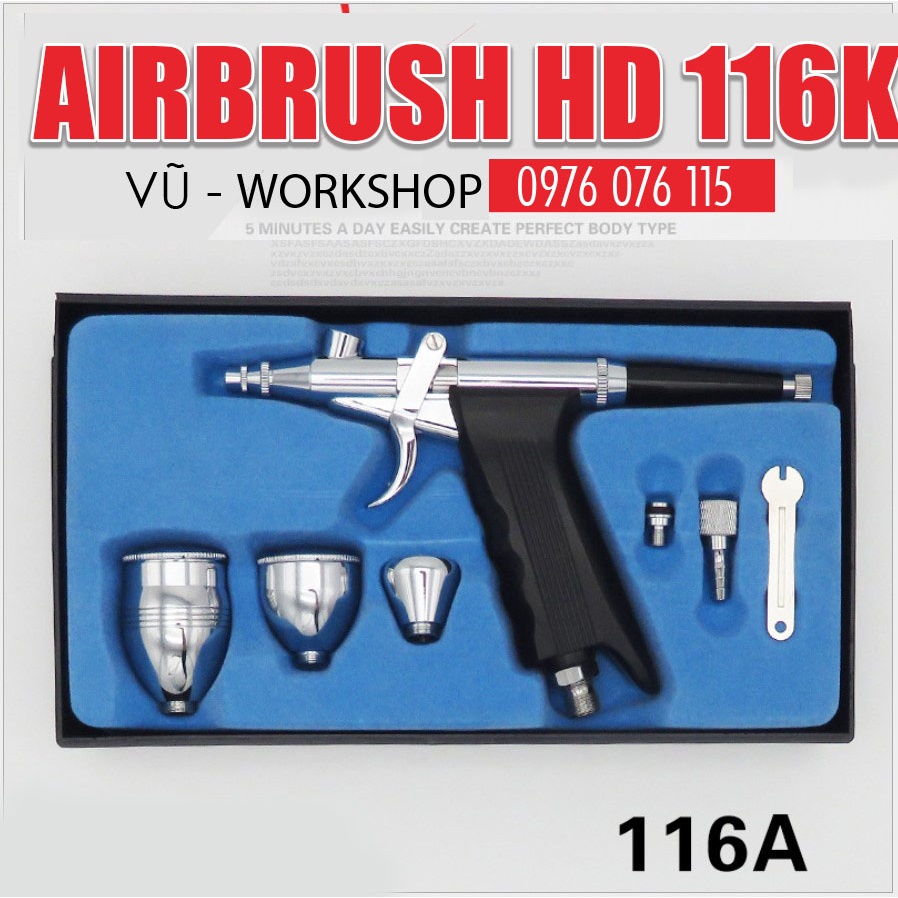 Súng sơn mô hình tay cầm Airbrush HD-116AK - Bút vẽ mỹ thuật HD116AK - 116A