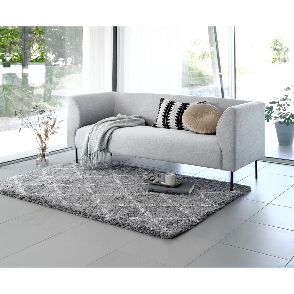 Sofa 3s | JYSK Kare | bọc vải polyester | 2 màu | chân kim loại sơn đen | R185xS76xC74cm