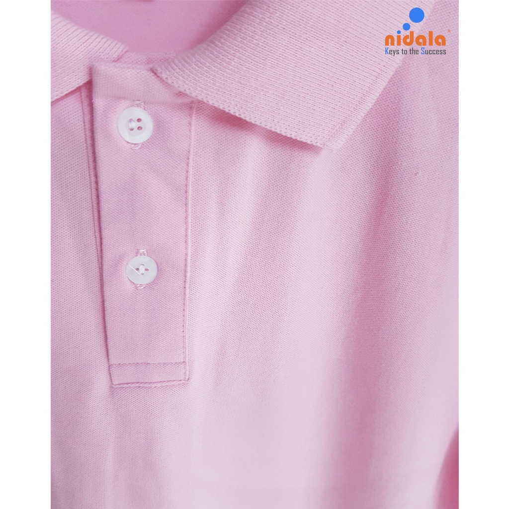 Áo thun polo nữ màu hồng ngắn tay cổ bẻ Nidala chất cotton cao cấp