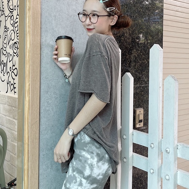 Áo thun ngắn tay cotton dáng oversized Fr33people xuất khẩu - có Big size