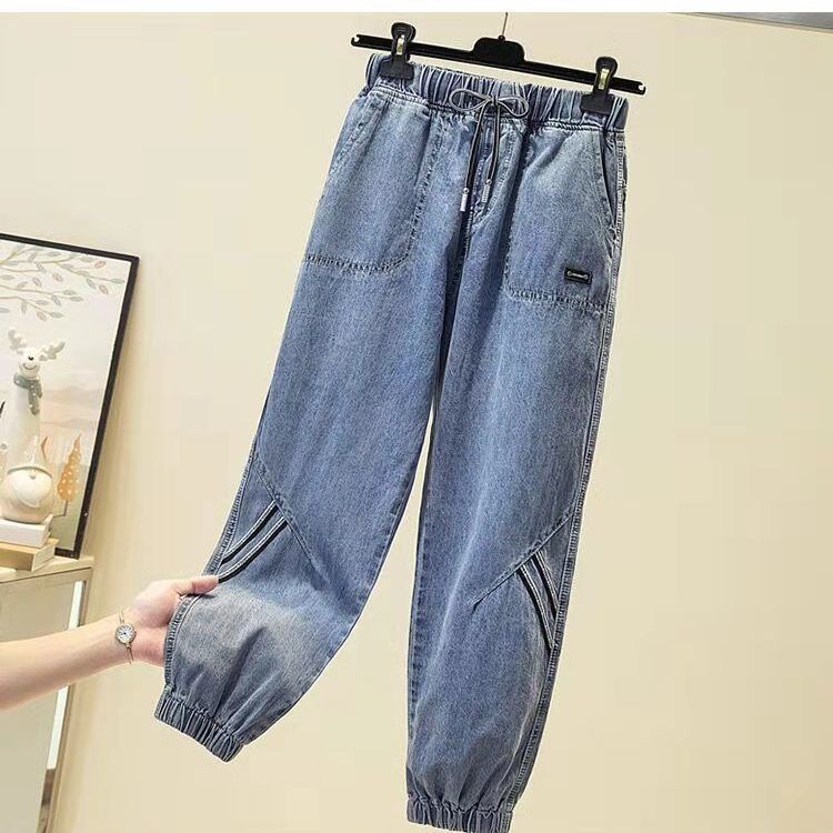 Quần Jeans Dài Lưng Thun Phong Cách Hàn Quốc Mới Cho Nữ