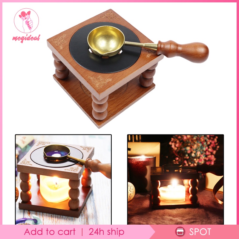 Phong cách châu Âu retro lò gỗ sồi sơn đặc biệt ngọn lửa sáp lửa sơn lửa hàn năm lỗ con dấu kết hợp giá đỡ nến