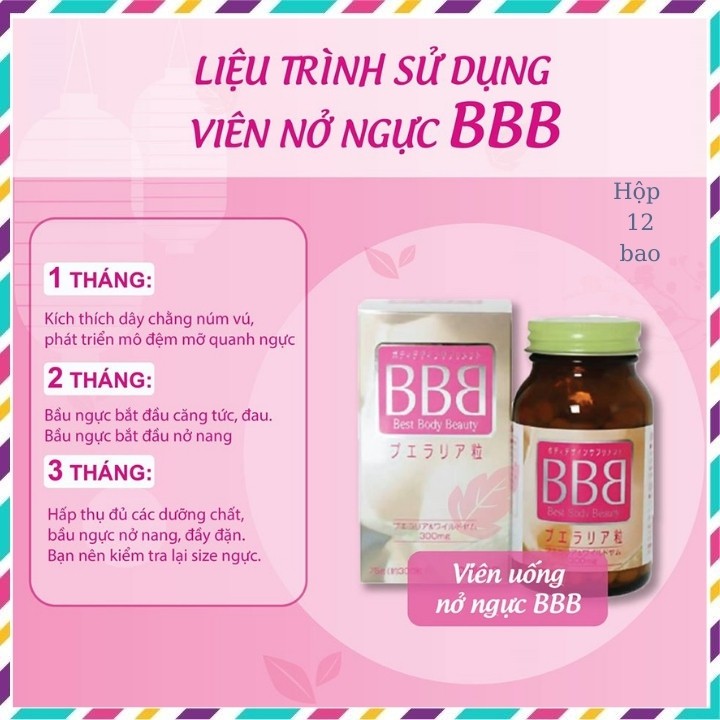 Viên uống nở ngực BB của Orihino giúp tăng size hiệu quả, giảm chảy xệ, da dẻ trắng hồng, điều hoà kinh nguyệt,