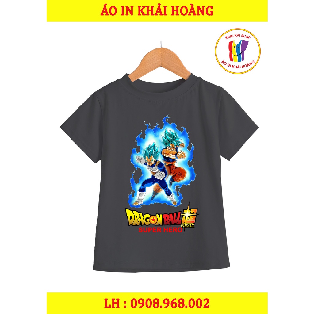 áo thun đen bé trai songoku dragonball 7 viên ngọc rồng nhân vật anime dễ thương cotton co giãn dễ chịu mát mẻ
