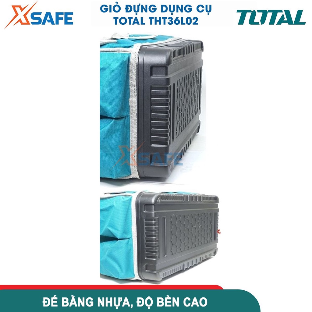 Giỏ đựng công cụ 16 inch TOTAL THT36L02, túi đựng đồ nghề 12 túi đựng dụng cụ, chất liệu 600D polyester dày dặn,cứng cáp