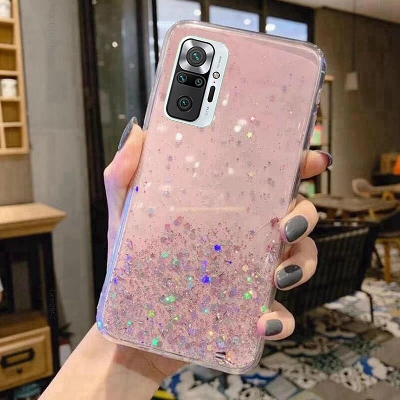 Ốp lưng mềm phối kim tuyến cho Xiaomi Mi Redmi Note 10 Poco F3 X3 Pro