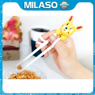 Đũa tập ăn xỏ ngón cho bé tập ăn MILASO nhựa ABS an toàn trẻ em họa tiết hoạt hình dễ thương HG-001298