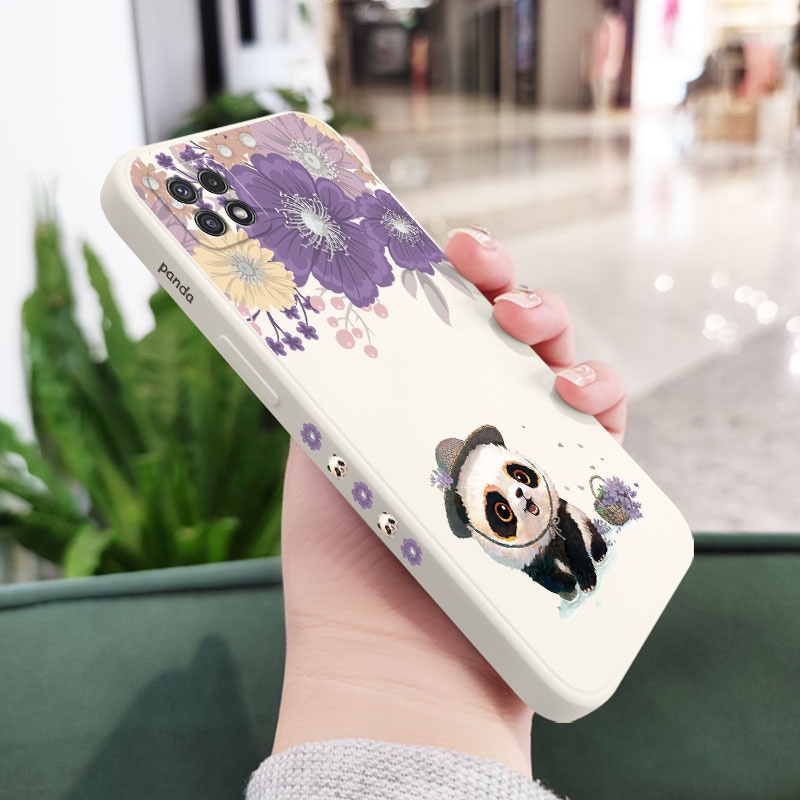 Ốp Điện Thoại Mềm Họa Tiết Gấu Trúc Sáng Tạo Bảo Vệ Toàn Diện Cho Samsung Galaxy A22 A12 4G 5G A02 A02S