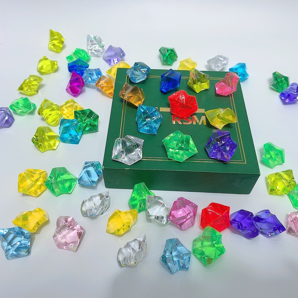 Set 10 viên Acrylic pha lê đá nhiều màu phụ kiện chụp ảnh siêu thực ulzzang hàn quốc insta 2Q04