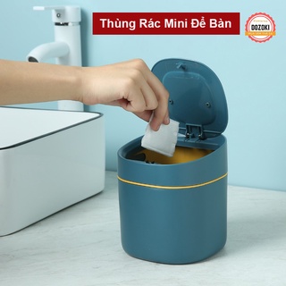 Thùng Rác Mini Để Bàn Tiện Lợi -Thùng Giác Thông Minh Phong Cách Bắc Âu Có Nắp Bấm