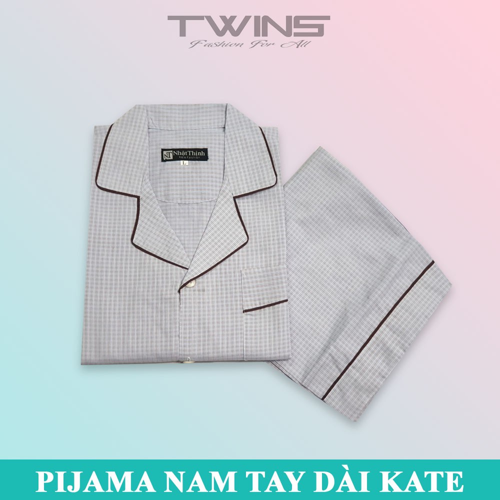 Pijama nam, bộ ngủ nam trung niên Nhật Thịnh dài tay, ngắn tay quần dài chất kate mềm mịn, thoáng mát