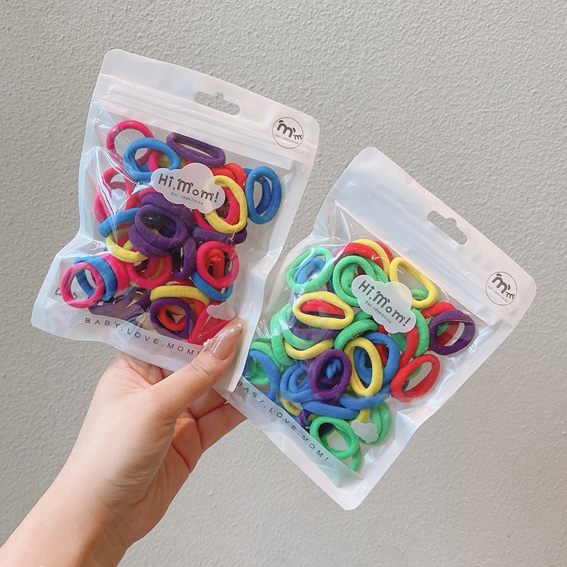 Set 100 dây buộc tóc cao su nhiều màu sắc