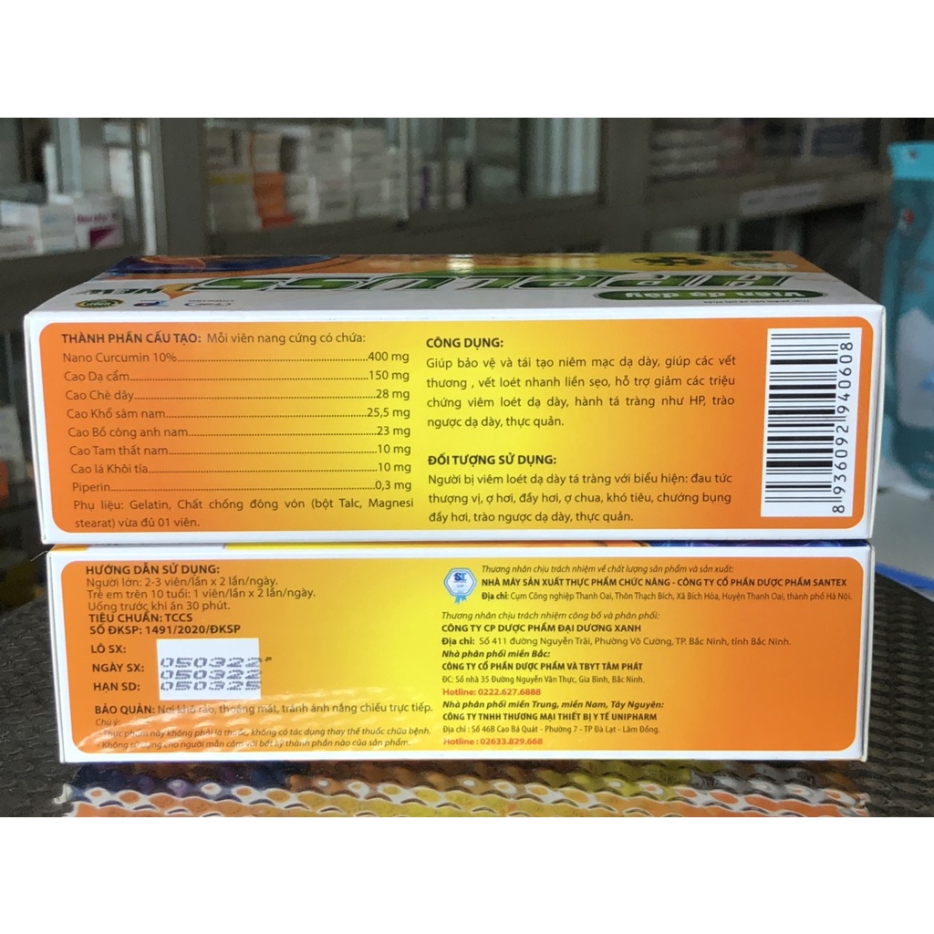 Viên dạ dày HP pluss _ Hỗ trợ giảm đau dạ dày, viêm loét, trào ngược dạ dày thực quản / Hppluss