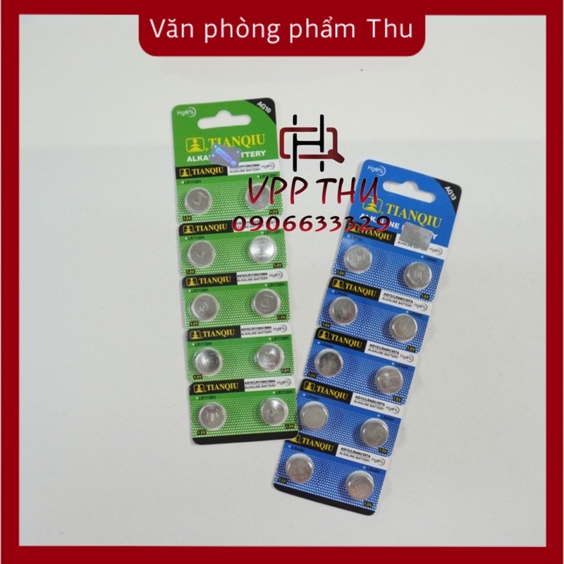 Vỉ 10 Pin cúc áo AG10 - AG13 - 1 Vĩ