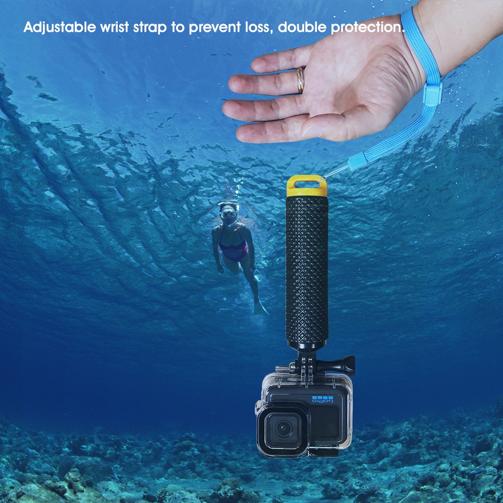 Tay Cầm Nổi Màu Đen Chống Nước Cho go pro hero 12 11 10 9 8 7 6 5 4 dji action insta360 yi 4k gopro