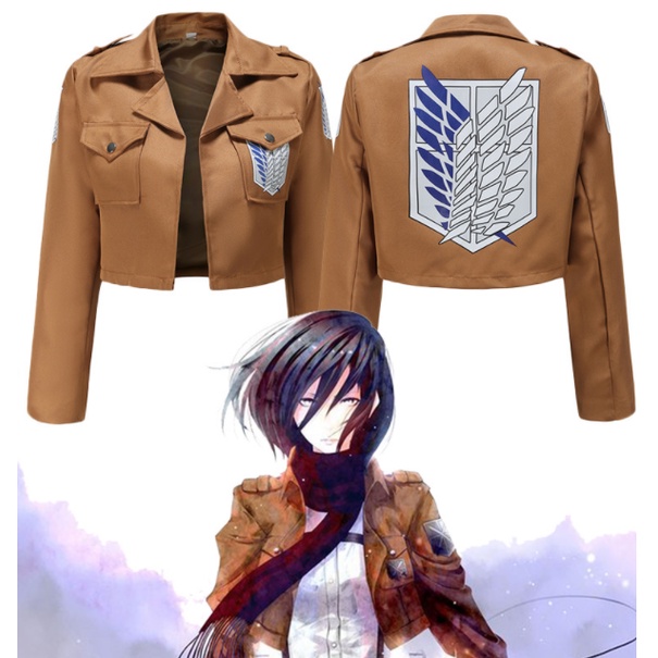 Anime Unisex Clothes Attack on Titan Shingeki No Kyojin Costume Jacket Full Set of Brown Coat Men's Role Playing Cloak AUor