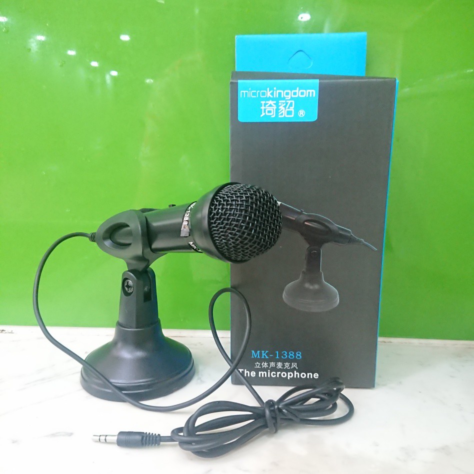 Micro chat voice MK-1388, micro thu âm vi tính, micro có chân để bàn - jack cắm 3.5mm