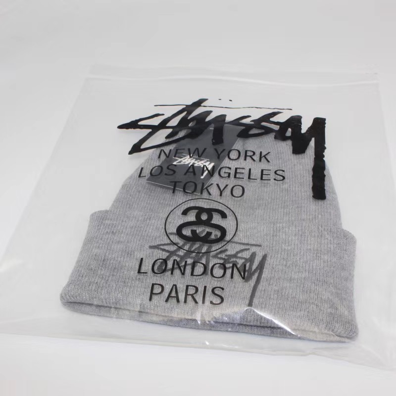 Mũ beanie họa tiết chữ Stussy thời trang thu đông sành điệu cá tính