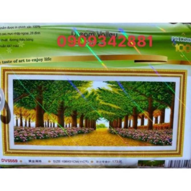 Tranh thêu Chữ thập Rừng cây lá xanh Dream valley mẫu mới  DV6559(108*51) chưa thêu | BigBuy360 - bigbuy360.vn