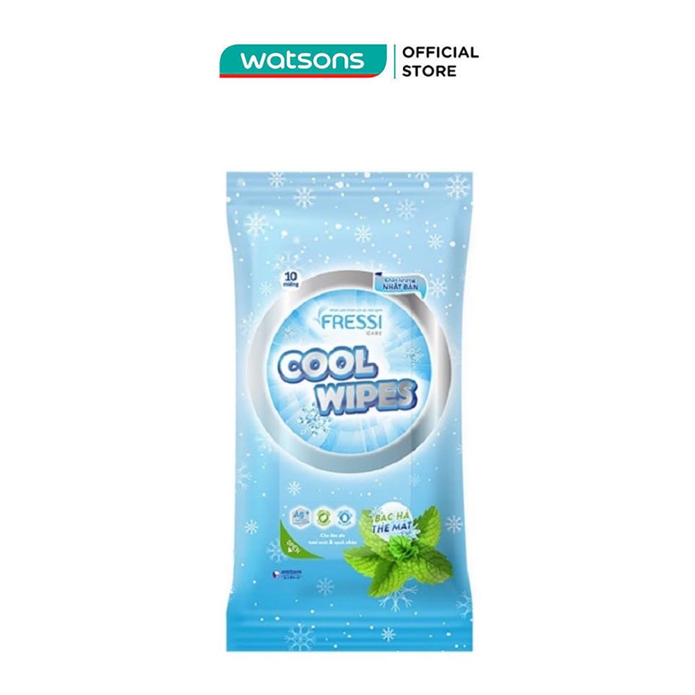 Khăn Ướt Fressi Care Cool Wipes Bạc Hà The Mát 10 Miếng/Gói