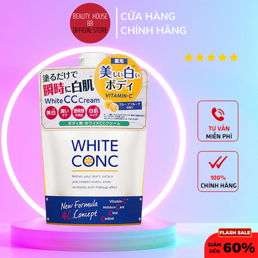 Sữa Dưỡng Thể Trắng Da Chống Nắng White Conc Cc Cream 200g