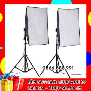 Bộ Đèn Studio Chụp Ảnh Sản Phẩm Chân Đèn 2m Kèm Softbox 50x70 Hỗ Trợ Sáng, Có Thể Mua Kèm Bóng 150W