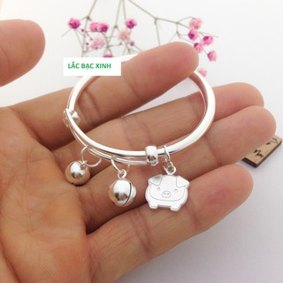 Lắc bạc cứng tự điều chỉnh size tay cho bé chất lượng bạc ta cao cấp