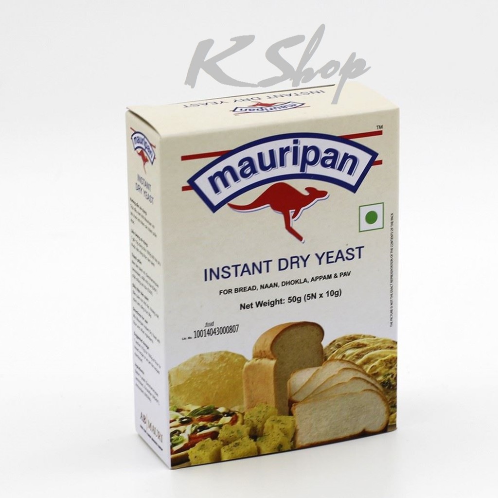 MEN NỞ INSTANT DRY YEAST , hộp 5 gói 10g men khô Mauri