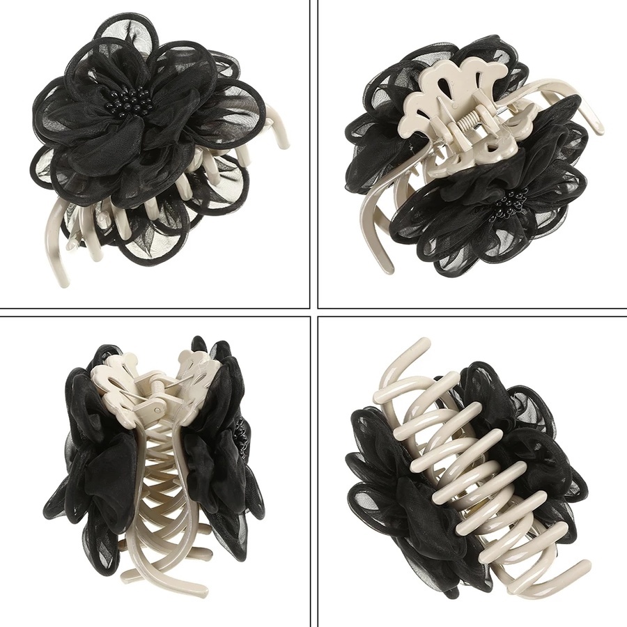 Kẹp Tóc Hình Hoa Lớn Bằng Lưới Thời Trang Hàn Quốc Cho Nữ