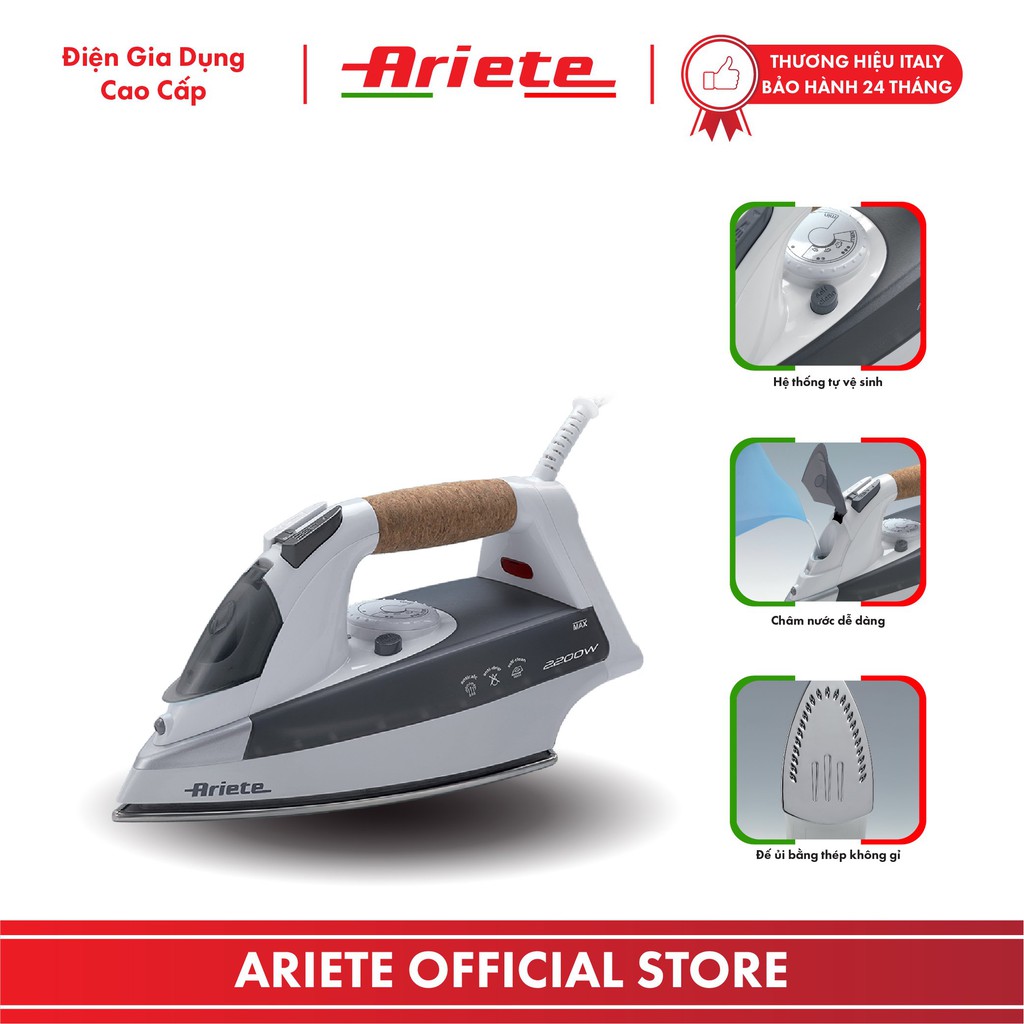 Bàn ủi hơi nước Ariete MOD.6232 - Xuất xứ từ Italia - Bảo hành 2 năm - Hàng chính hãng