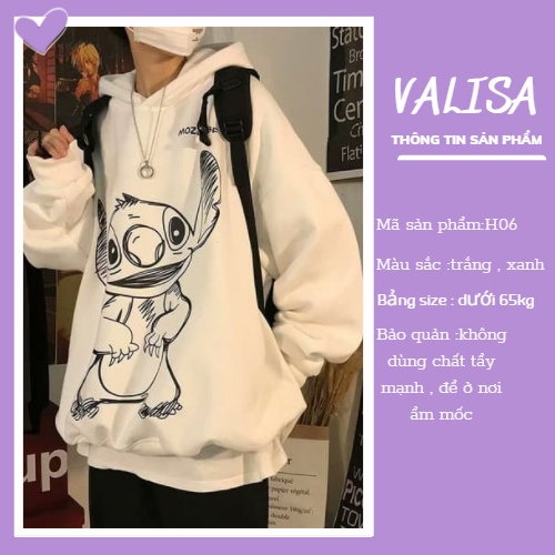 Áo hoodie nữ form rộng chất dày hàn quốc có mũ giá rẻ HOẠT HÌNH H06 | BigBuy360 - bigbuy360.vn