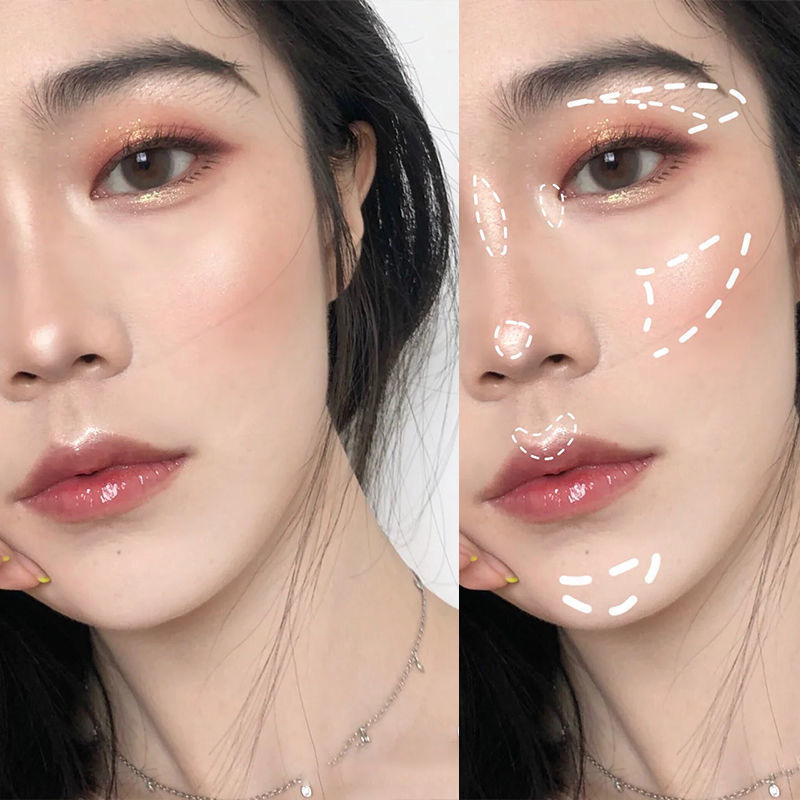 [Hàng mới về] Phấn bắt sáng tạo khối màu nhũ hai lớp độ bóng cao trang điểm cho mặt | BigBuy360 - bigbuy360.vn