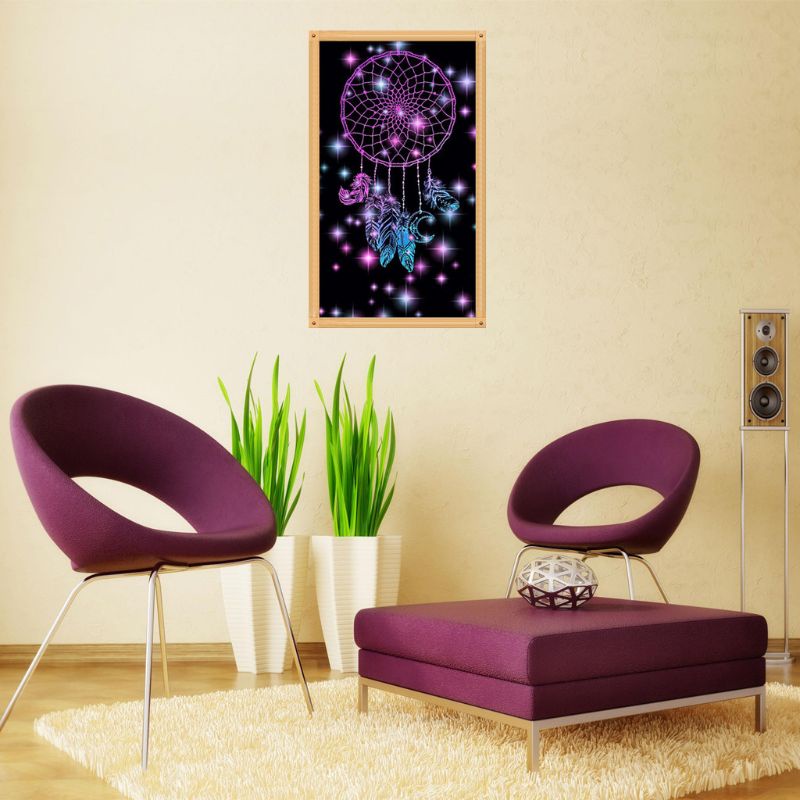 Bộ Tranh Đính Đá 5D Tự Làm Họa Tiết Dreamcatcher Độc Đáo