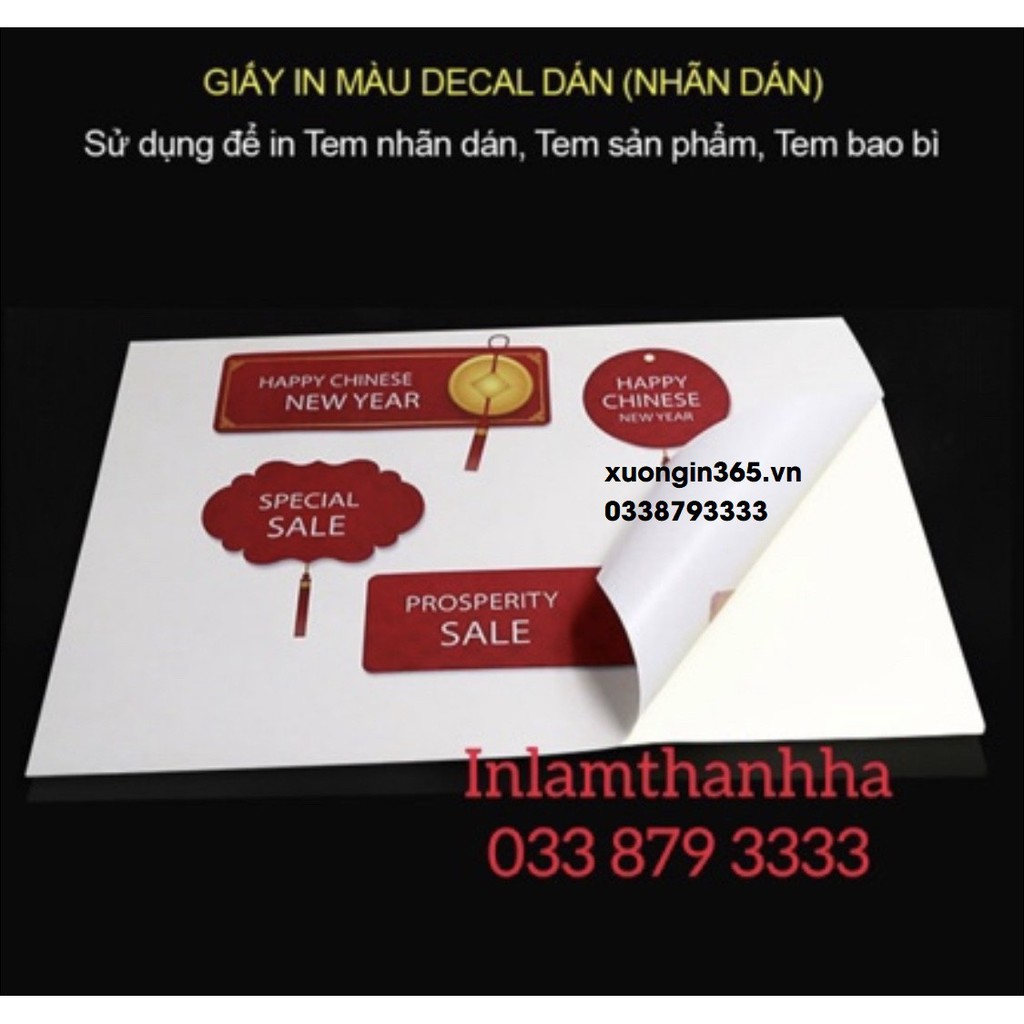 Decal A5 oji label đế trắng 100 tờ chỉ bán ship Hà nội