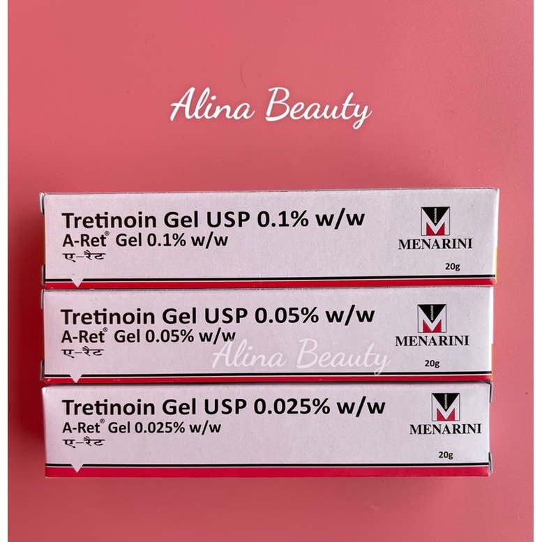 Gel ngừa lão hóa, giảm mụn Tretinoin Aret USP Gel 0.1%, 0.05%, 0.025% 20g