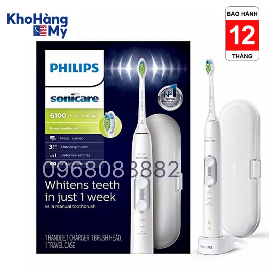 CHÍNH HÃNG Philips Sonicare 6100 - Bàn chải điện Philips Sonicare