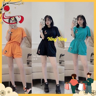 Snu390 - bộ đùi nữ cotton mickey ngực
