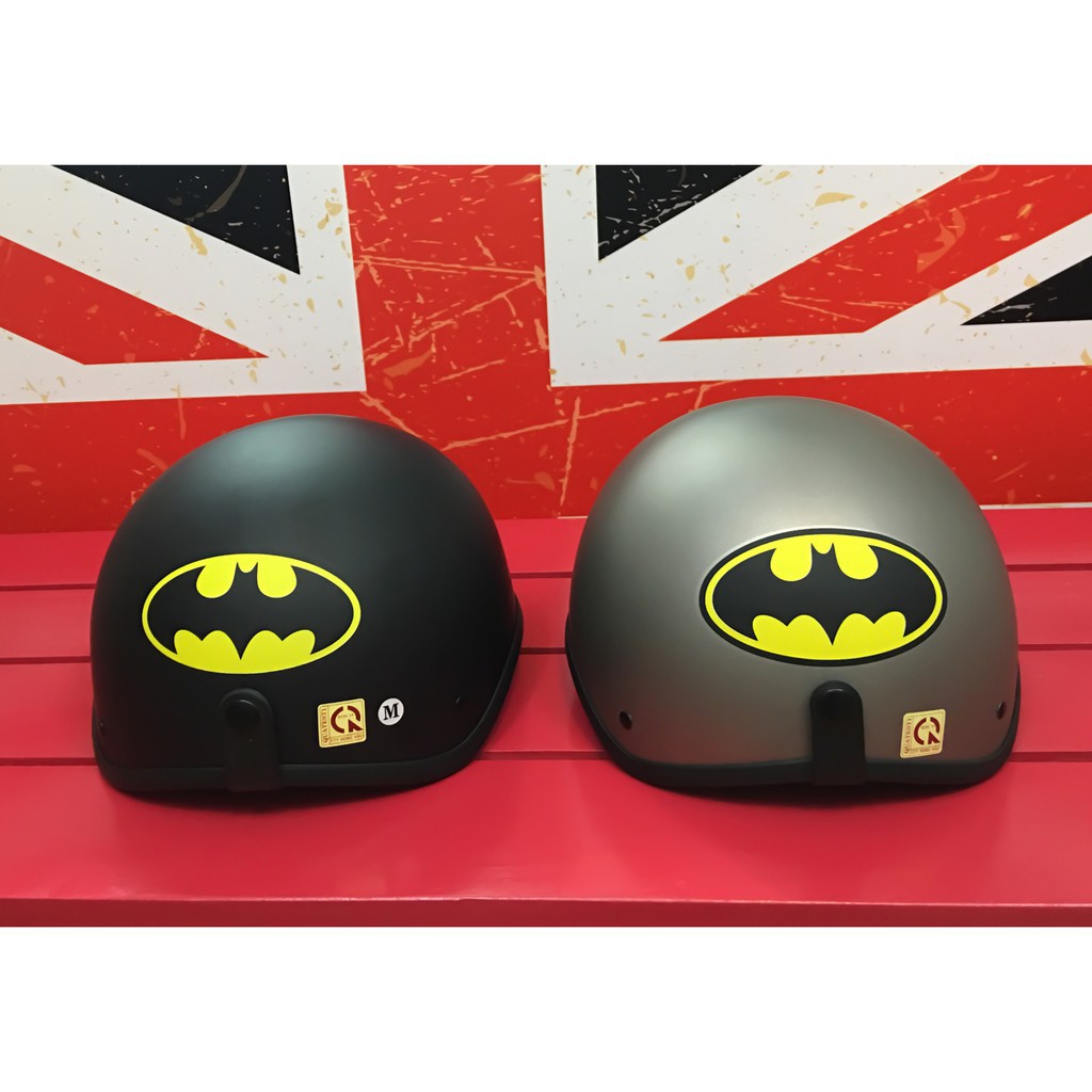 Mũ Nón Bảo Hiểm Nửa Đầu 1/2 Batman Kèm Kính Phi Công |Mũ Nhựa ABS Độ Bền Cao-BH 12 Tháng