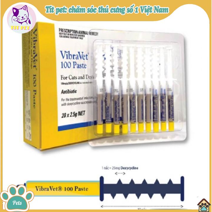 Gel VibraVet(1 ống) - hỗ trợ hô hấp, tiêu hoá, ký sinh trùng máu cho chó mèo