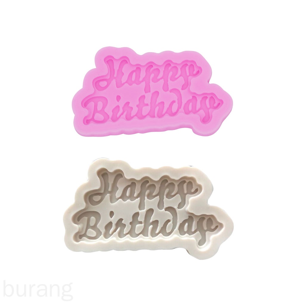 Khuôn silicon họa tiết Happy Birthday 3D làm bánh/socola độc đáo